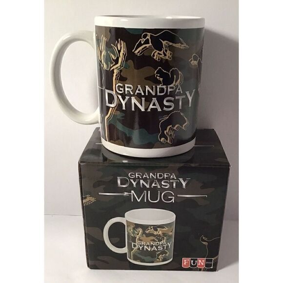 Grandpa Dynasty Camo Coffee Mug Fun Deer Fish Duck Squirrel Cup - Picture 1 of 8